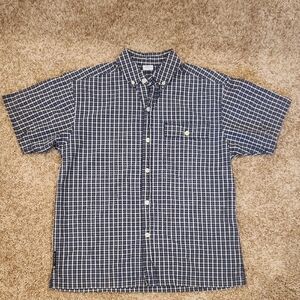 Old Navy Navy Checkered Casual Shirt, Size 10, Like New